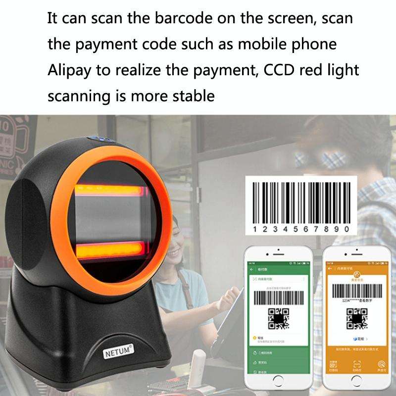 NETUM 2050 Supermarket Cashier Barcode QR Code Scanner Desktop Vertical Scanner, Specification Re...