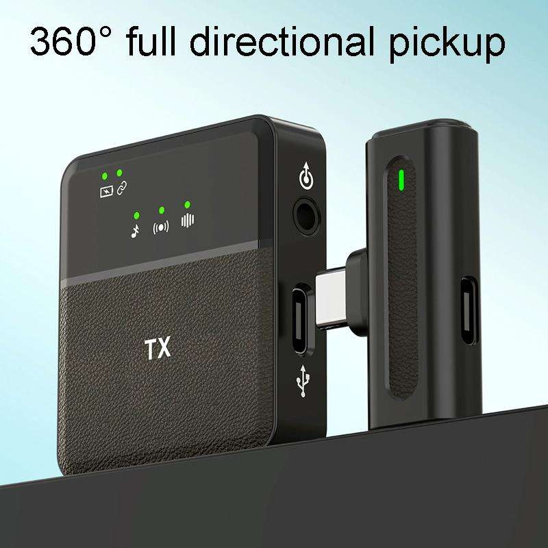 Wireless Lavalier Microphone One To One Live Recording Noise Canceling Mics, Interface: Type-C