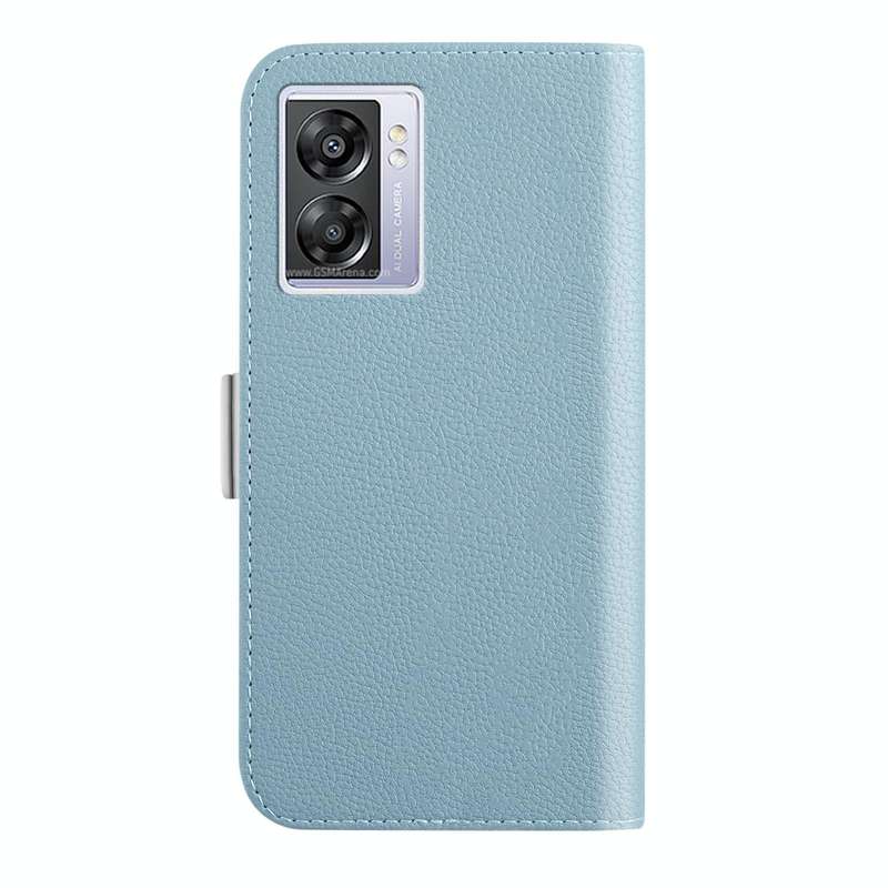 For OPPO A57 5G 2022 Candy Color Litchi Texture Leather Phone Case(Light Blue)