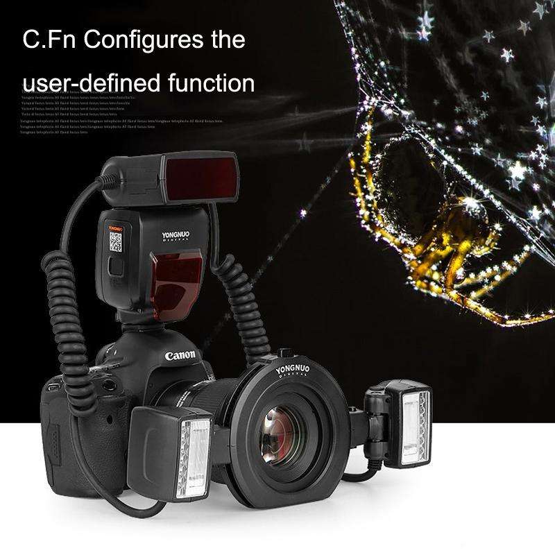 For Canon TTL Oral Insect Insect Teeth Ring Light YONGNUO YN24EX Macro Ring Flash Speedlite(Black)