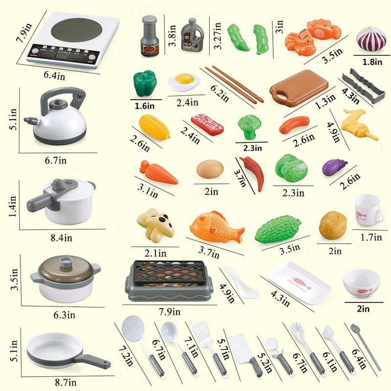 MoFun 5715 52 in 1 Children Pretend Play Kitchen Home Appliances Toys Simulation Cooker Kitchenwa...