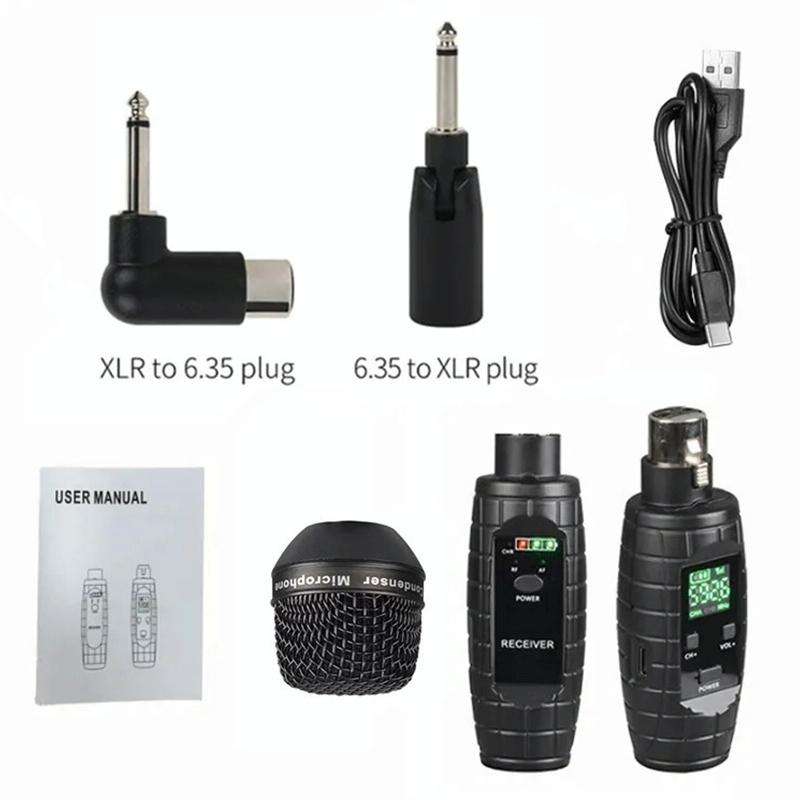 XTUGA U-95 Wireless XLR Transmitter and Receiver UHF Wireless Guitar Transmitter Receiver With Co...