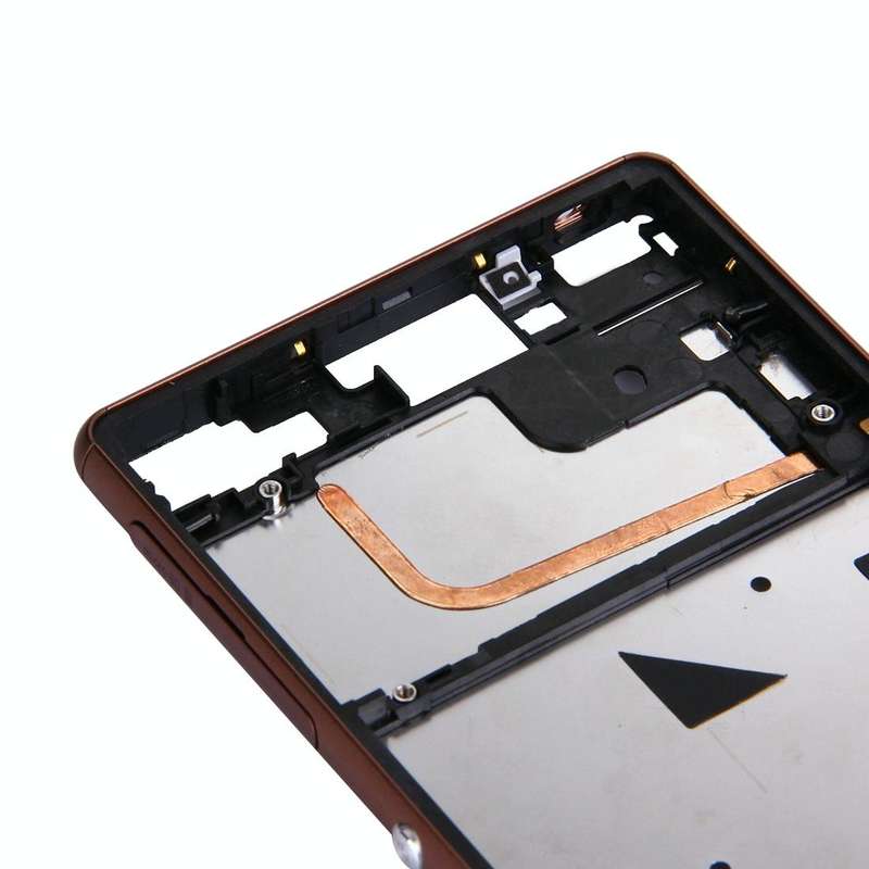 Single SIM Front Housing LCD Frame Bezel for Sony Xperia Z3(Brown)