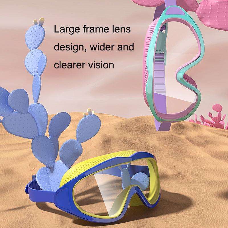 Anti-fog Children Swimming Goggles Comfortable Large Frame Diving Glasses, Color: Macaron