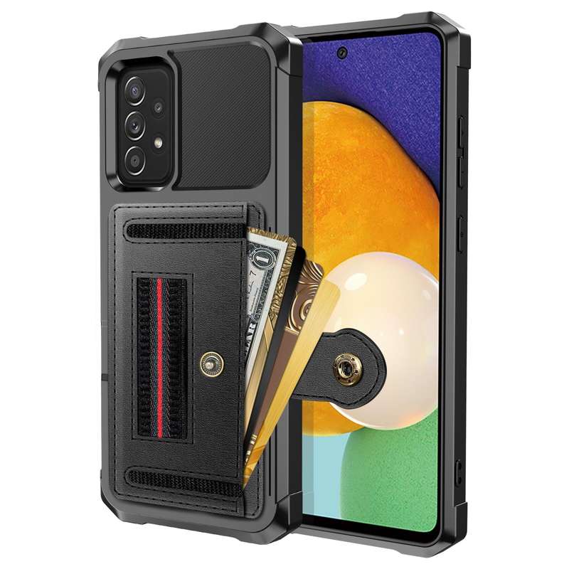 For Samsung Galaxy A53 5G ZM06 Card Bag TPU + Leather Phone Case(Black)