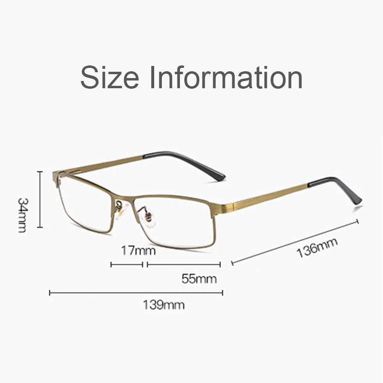 Dual-purpose Photochromic Presbyopic Glasses, +2.00D(Gold)