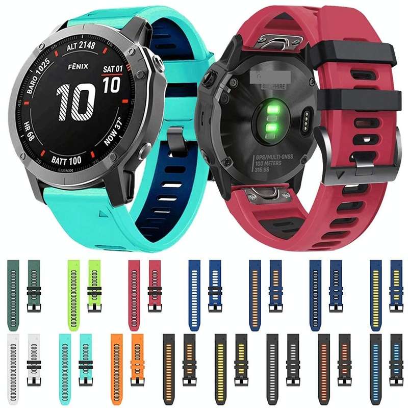 For Garmin EPIX Gen2 22mm Silicone Sports Two-Color Watch Band(Orange+Black)
