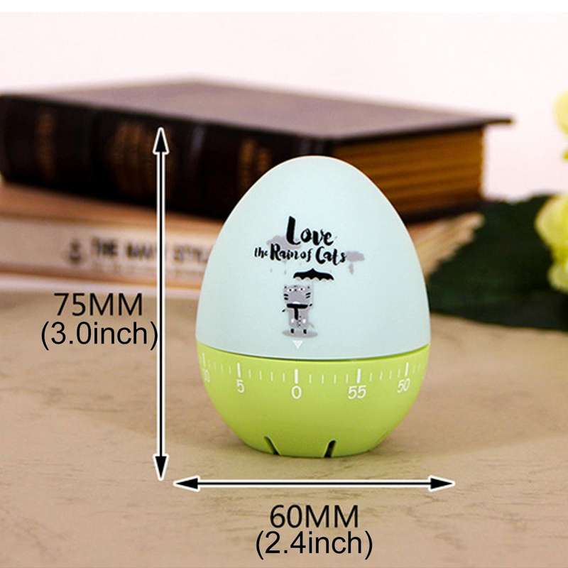 Cute Cartoon Mechanical Egg Kitchen Timer Alarm Clock Students Learn Time Management Machines,Ran...