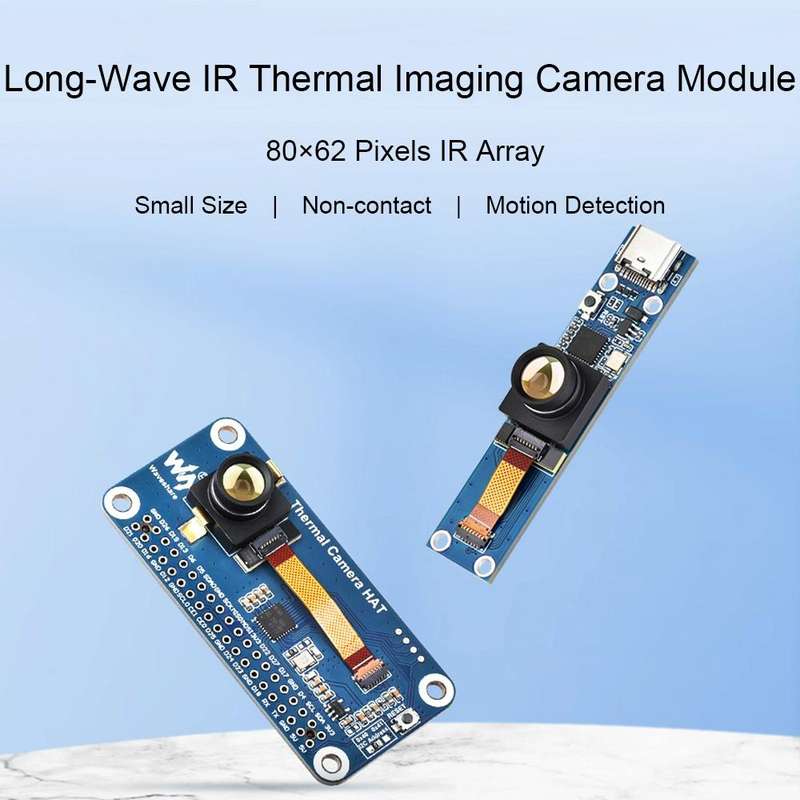Waveshare Long-Wave IR Thermal Imaging Camera Module, 8062 Pixels, 45FOV(Type-C Port)