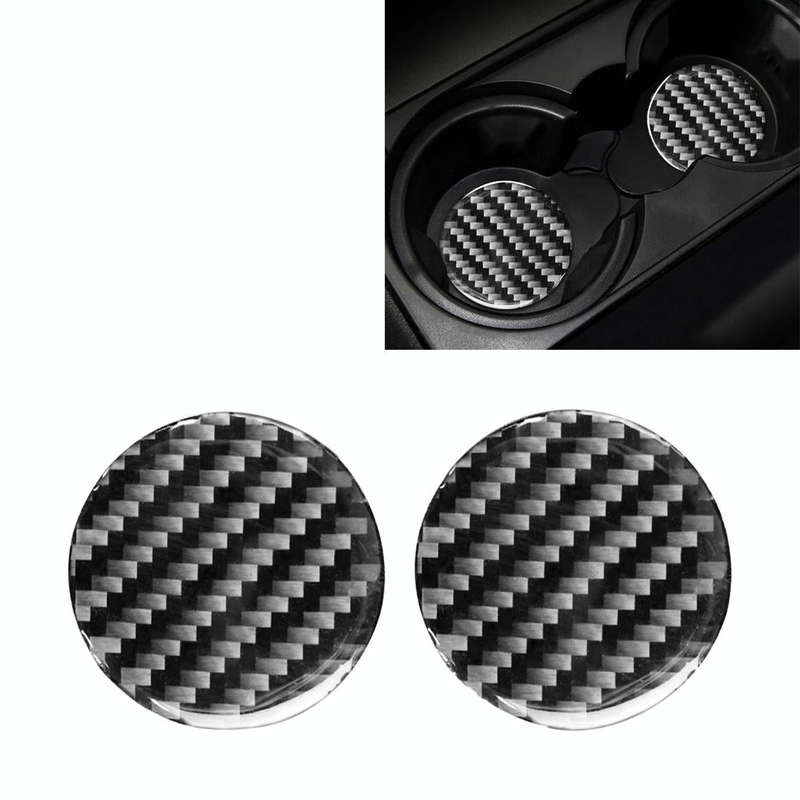 Car Carbon Fiber Water Cup Holder Mat for Land Rover Discovery 4 2010-2016, Left and Right Drive ...
