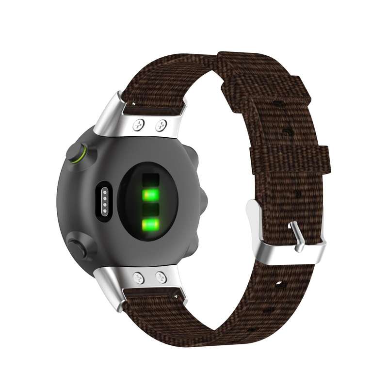 For Garmin Forerunner 45 / 45S / Swim 2 Universal Nylon Canvas Watch Band(Coffee)