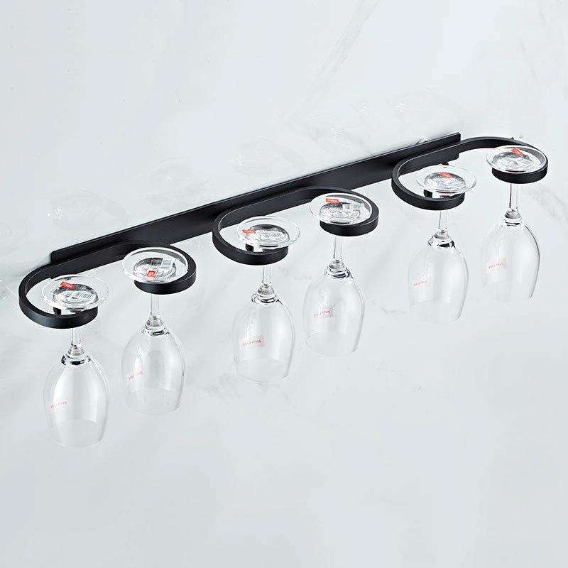 Household Punch-free Red Wine Glass Upside Down Rack, Style: 1 Slot