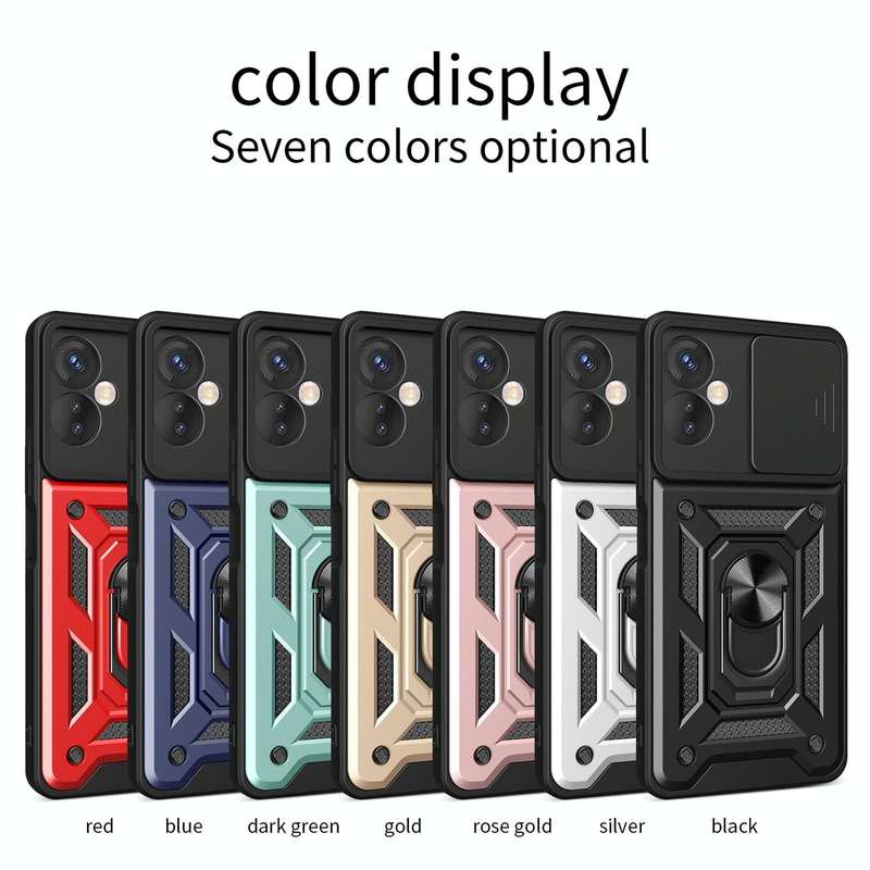For Tecno Spark 9 Pro Sliding Camera Cover Design Phone Case(Black)