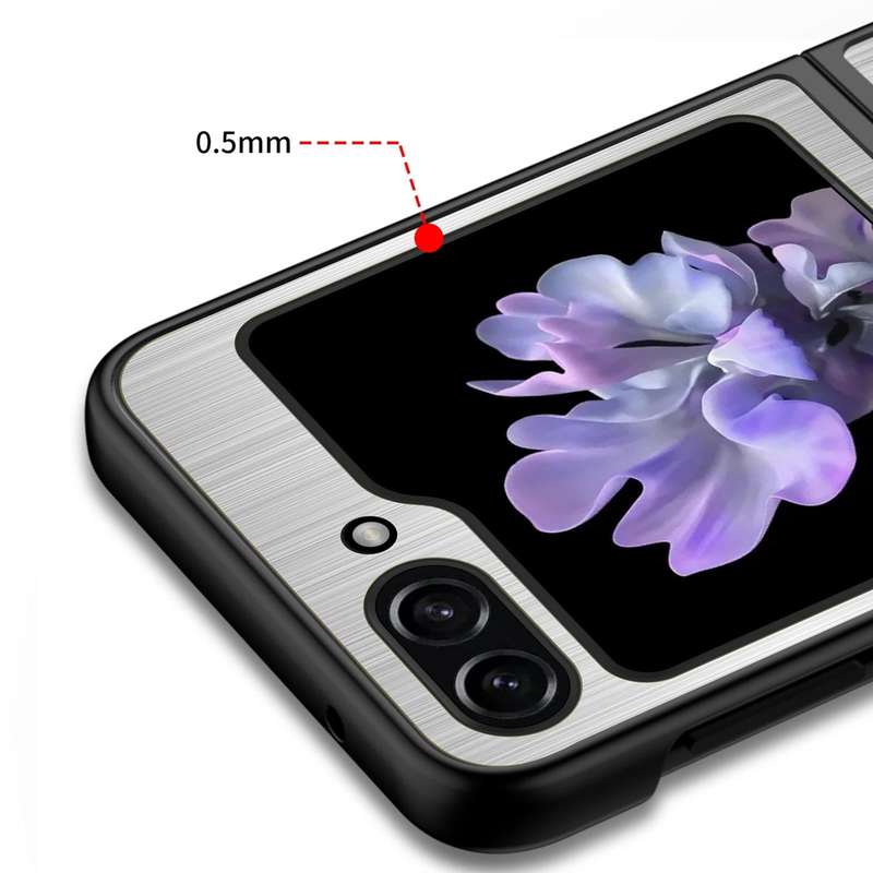 For Samsung Galaxy Z Flip5 Stainless Steel Shockproof Phone Case(Silver)