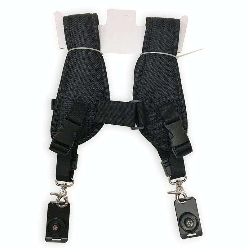 Safe & Fast Quick Double Shoulder Belt Strap for 2 Cameras DSLR (QS-B 1/4(Black)
