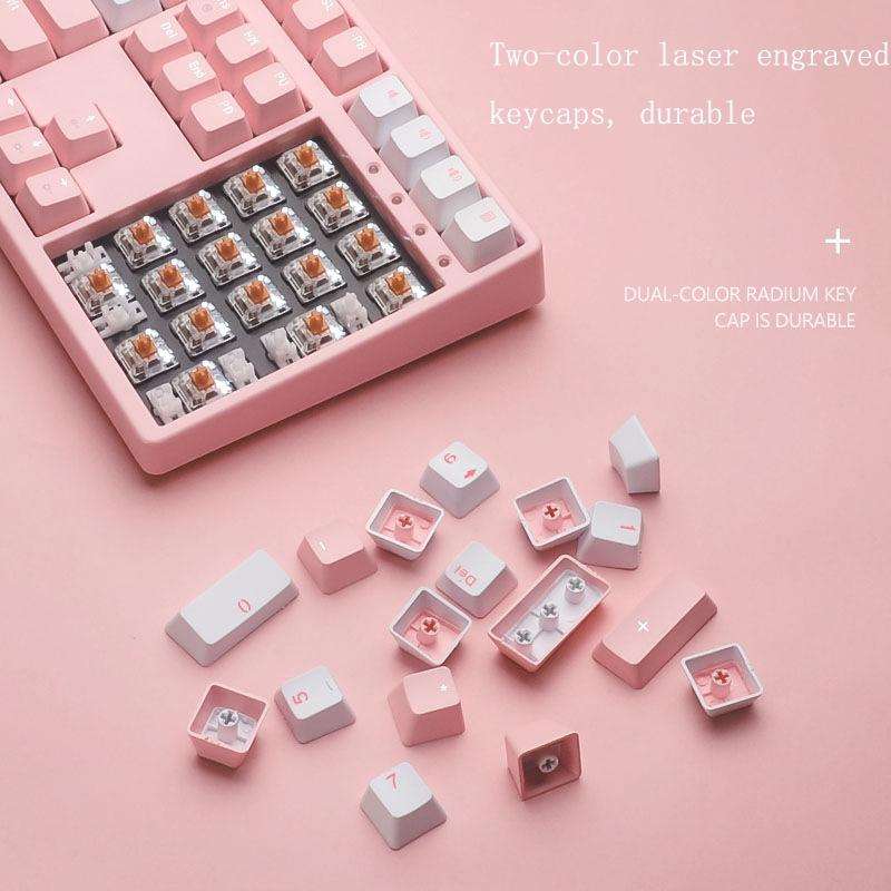 87/108 Keys Gaming Mechanical Keyboard, Colour: FY87 White Shell Black Shaft