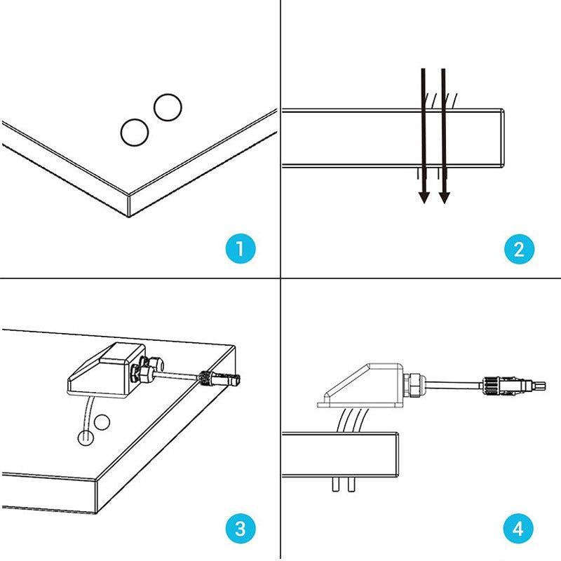 Solar Photovoltaic Plastic Bracket ABS Photovoltaic Car Roof Waterproof Junction Box(White)