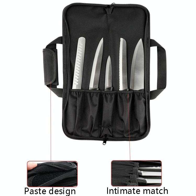 WESSLECO Kitchen Cutter Storage Bag Portable Knife Tool Bag(Blue)