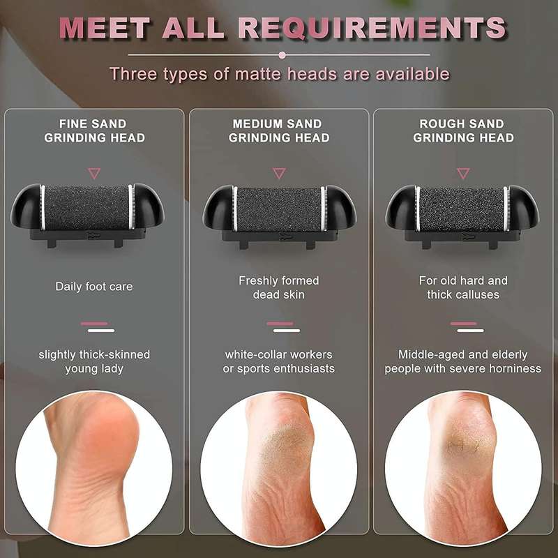 Electric Foot Grinder Digital Display Rechargeable Pedicure Peeling, Color: 10-piece Set White