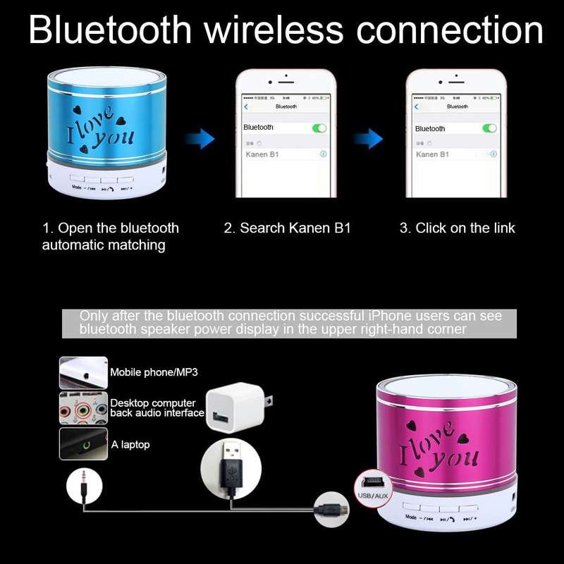 A9L Mini Portable Bluetooth Stereo Speaker with RGB LED Light, Built-in MIC, Support Hands-free C...