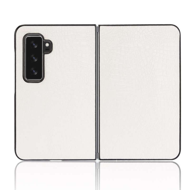 For Microsoft Surface Duo 2 Shockproof Crocodile Texture PC + PU Case(White)
