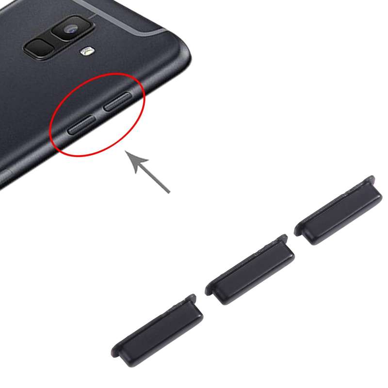 For Samsung Galaxy A6 2018 SM-A600 10pcs Power Button + Volume Control Button(Black)