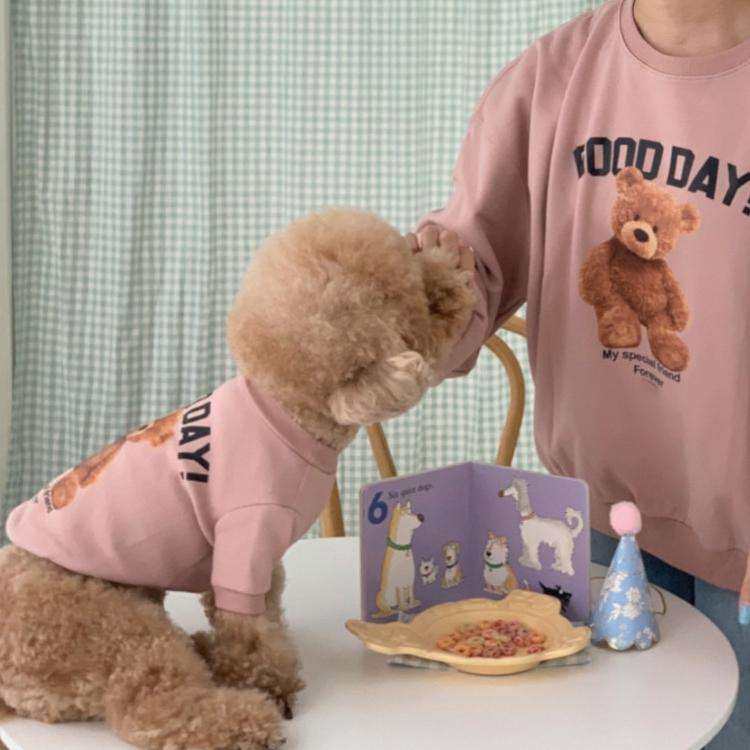 2pcs Cute Warm Pet Fleece Sweater Teddy Bear Cat Clothes, Size: XS(Light Pink)