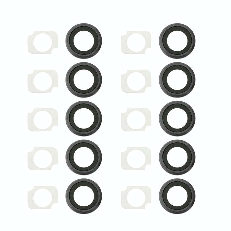 10 Pairs / Set Rear Camera Lens Ring + Flashlight Bracker for iPhone 6 Plus & 6s Plus(Grey)