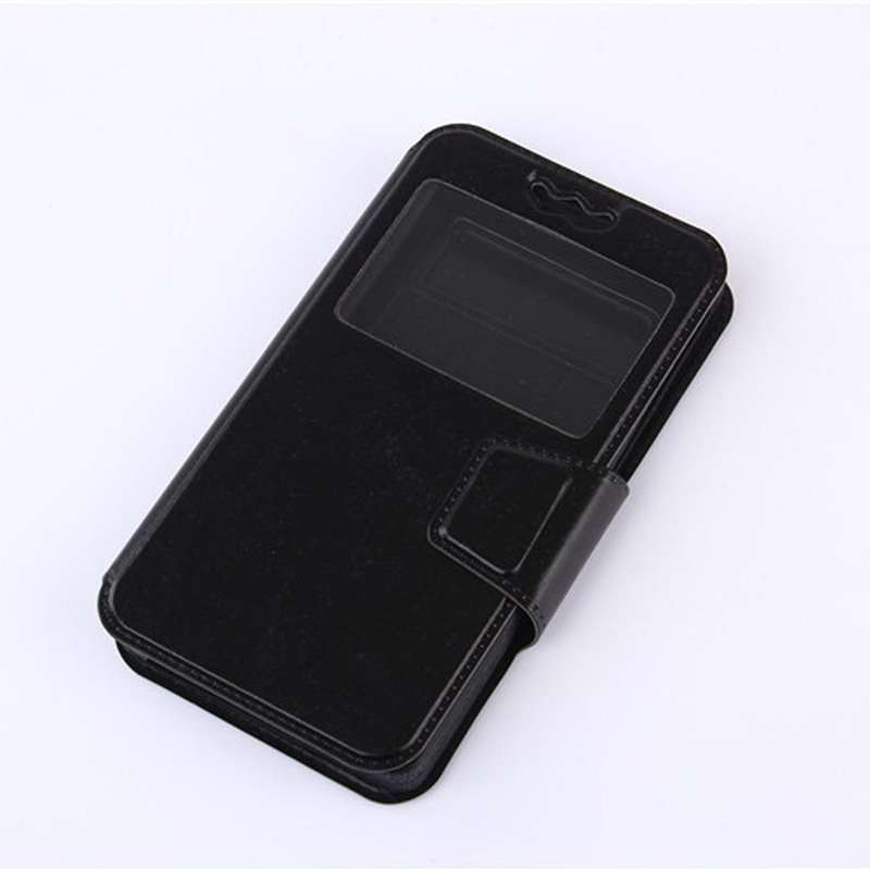 Silicone Sliding Universal Leather Case for 5.0 inch Mobile Phone(Black)