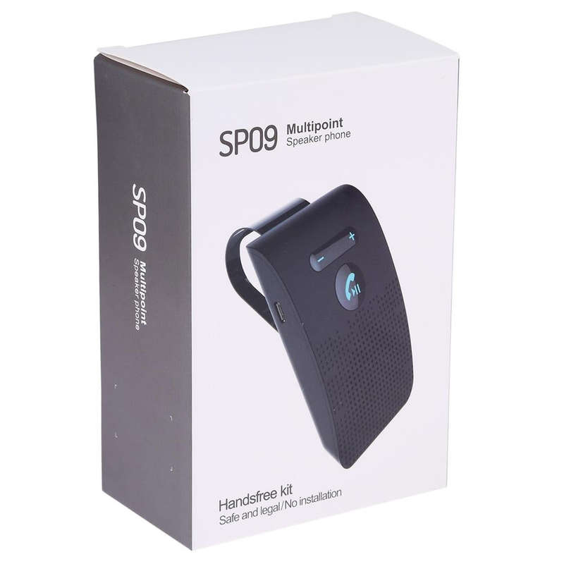 SP09 Multipoint Wireless Bluetooth V4.2 Handsfree Car Kit Speaker Speakerphone, Support Voice Rea...