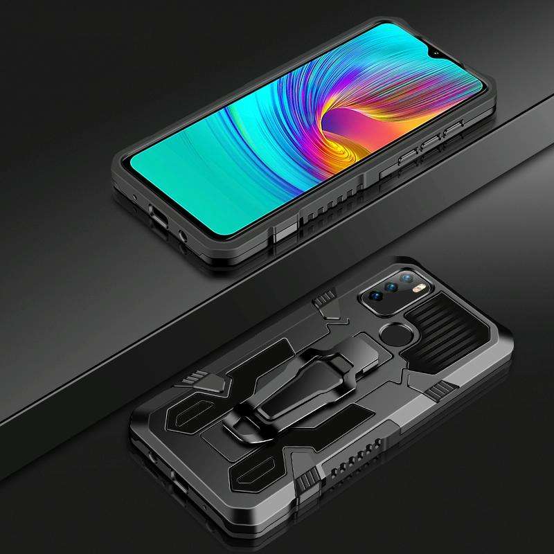 For OPPO Reno5 5G Machine Armor Warrior Shockproof PC + TPU Protective Case(Black)