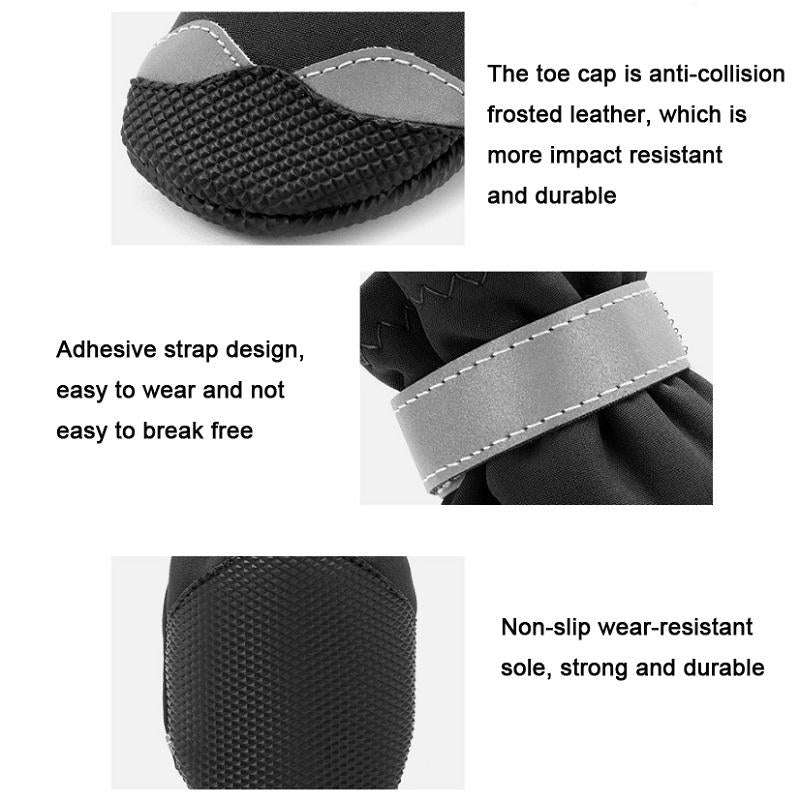 Pet Waterproof Non-Slip Wear-Resistant Snow Boots Four Seasons Dog Shoes, Size: 7(Black)