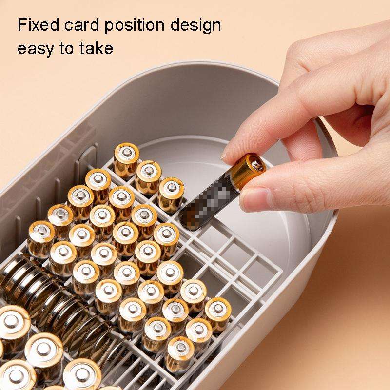Household Battery Storage Box Data Cable Charger Storage Organizer Box, Color: Pink Double Layer