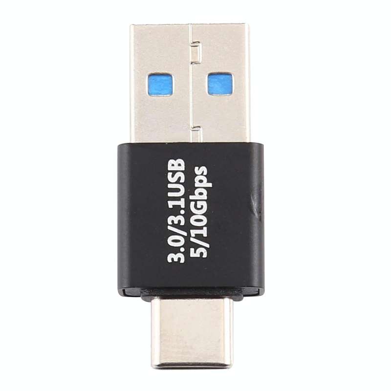 Type-C / USB-C Male to USB 3.0 Male Aluminium Alloy Adapter (Black)