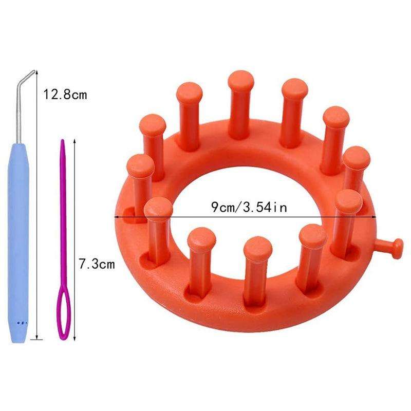 2 in 1 Circular Hand Knitting Machine Woolen Needle Hook Jacquard Weaver Sweater Hat Making Tool(...