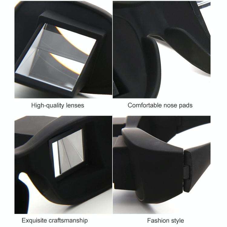 Creative High Definition Horizontal Crystal + Plastic Lie Down Glasses(Black)