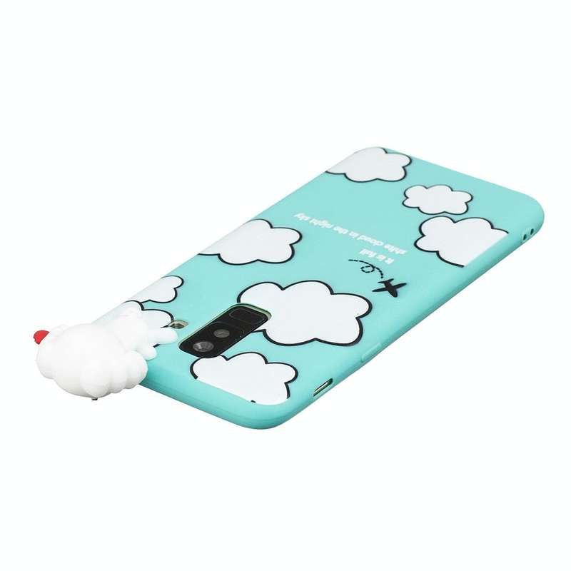 For Galaxy A6+ (2018) Shockproof Cartoon TPU Protective Case(Clouds)