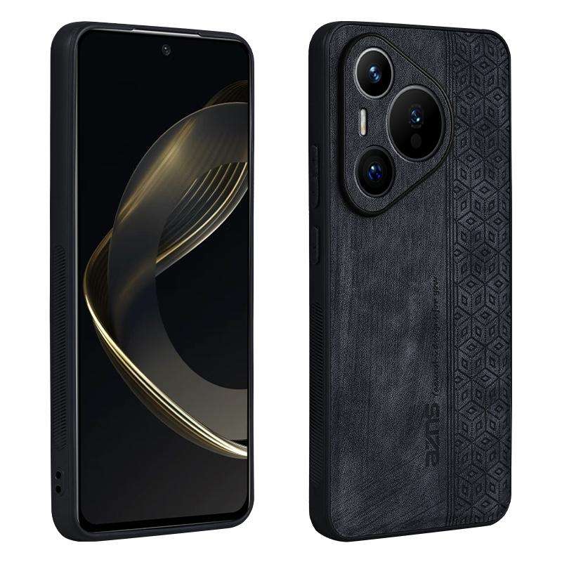 For Huawei Pura 70 Pro AZNS 3D Embossed Skin Feel Phone Case(Black)