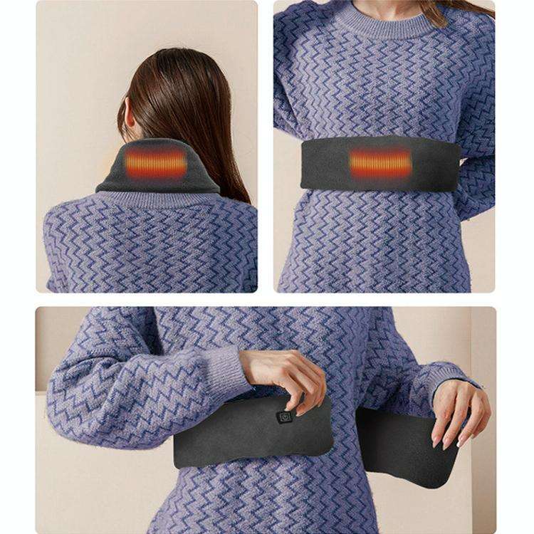 Heated Scarf Three Gear Adjustment Warm Fleece Cold Scarf(Black)