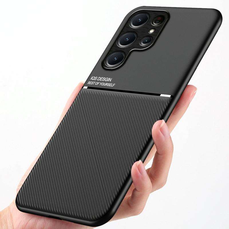 For Samsung Galaxy S24 Ultra 5G Classic Tilt Strip Grain Magnetic Shockproof PC + TPU Phone Case(...