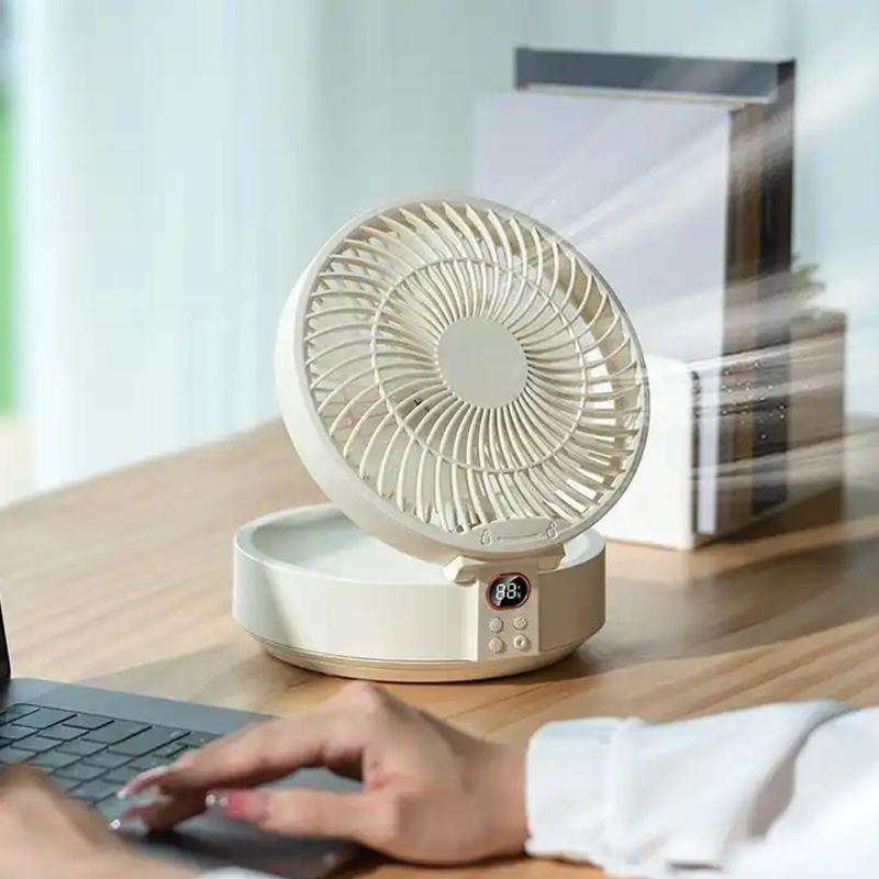 WSK302 4000mAh Swivel Head Wall Mounted Fan with Night Light(Pink)
