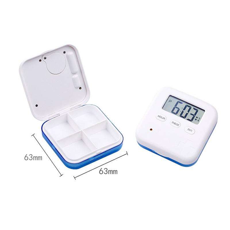 Electronic Smart Timing Medicine Box Portable Medicine Dispensing Storage Box(Gray)