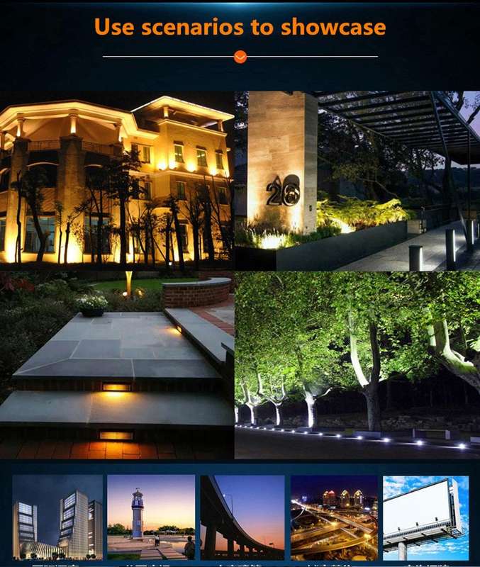 100W Waterproof LED Floodlight Lamp, 2 x 48 LED SMD 2835, Luminous Flux: > 8000LM, PF > 0.9, RA >...