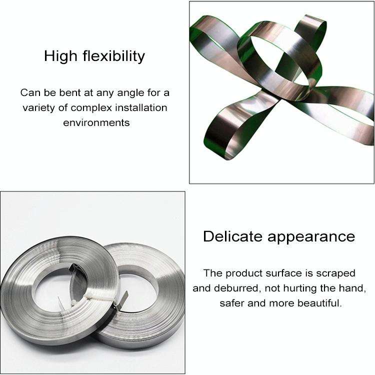30m 304 Stainless Steel Wire Tray Oil Pipe Tie with Hoop, Size: 7.90.25mm