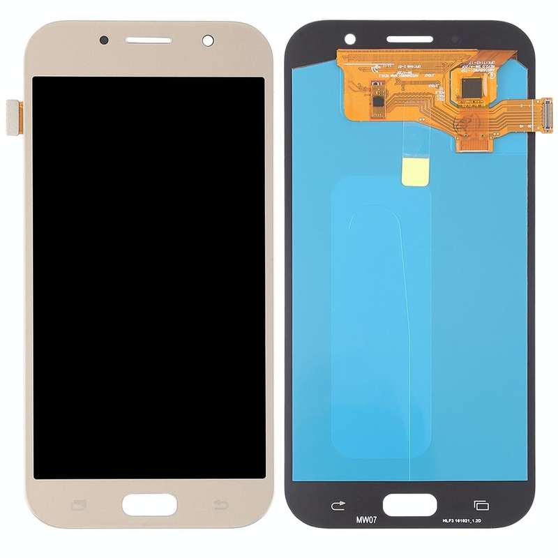 OLED LCD Screen for Galaxy A7 (2017), A720F, A720F/DS with Digitizer Full Assembly (Gold)