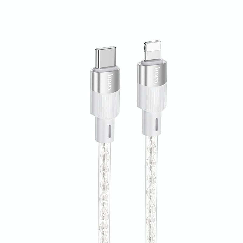 hoco X99 Crystal Junction PD 20W USB-C / Type-C to 8 Pin Silicone Charging Data Cable, Length:1m(...