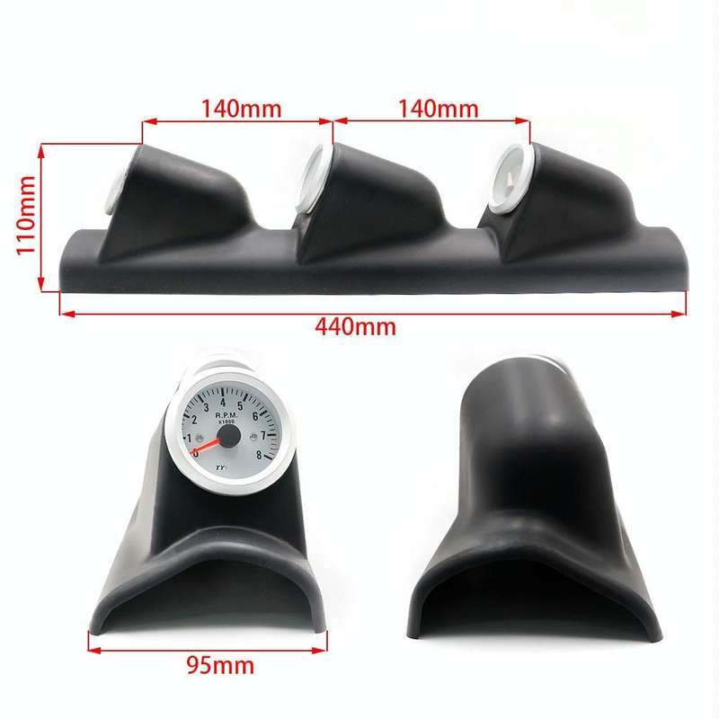 Car Modified 3 in 1 Tachometer Water Temperature Gauge Oil Pressure Gauge, with Left-hand Drive T...