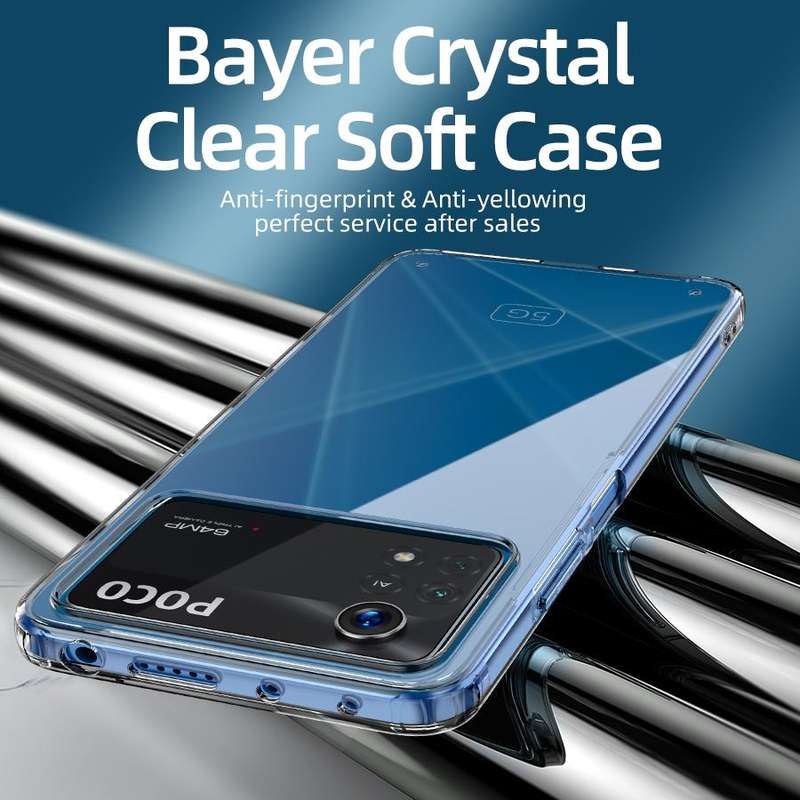 For Xiaomi Poco X4 Pro 5G Ice Crystal PC + TPU Phone Case(Transparent Black)