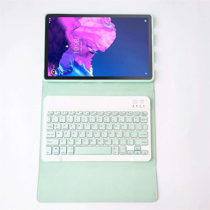 For Lenovo Pad Tab P11 11 inch TB-J606F LX110 Solid Color Detachable Square Keycap Bluetooth Keyb...