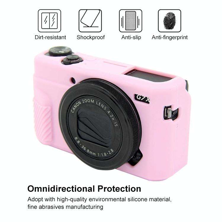 PULUZ Soft Silicone Protective Case for Canon EOS G7 X Mark II(Pink)